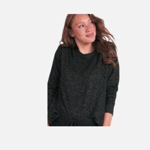 Old Navy Women's Medium (M) Gray Marled Long Sleeve Pajama Loungewear Top